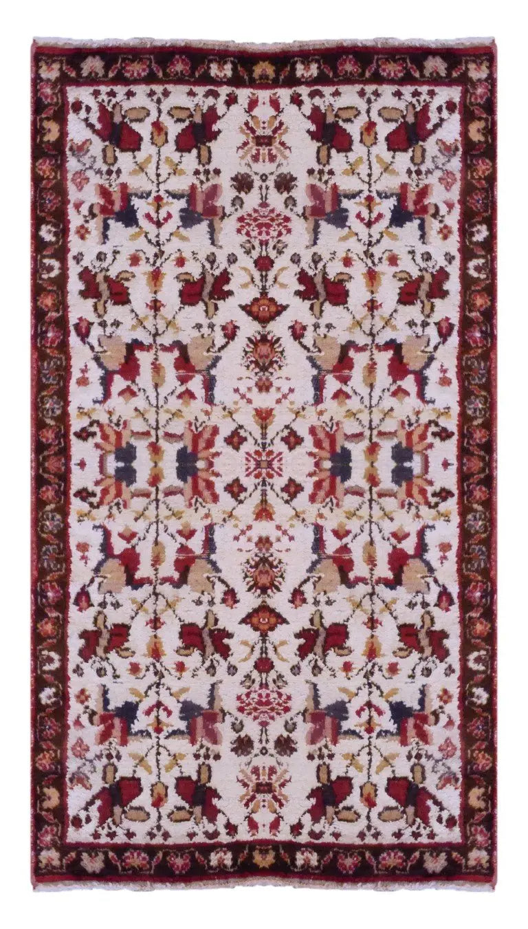 Persian  Hand-Knotted Rug Made With Natural Wool & Cotton Color Red 3'2" X 5' Pan0